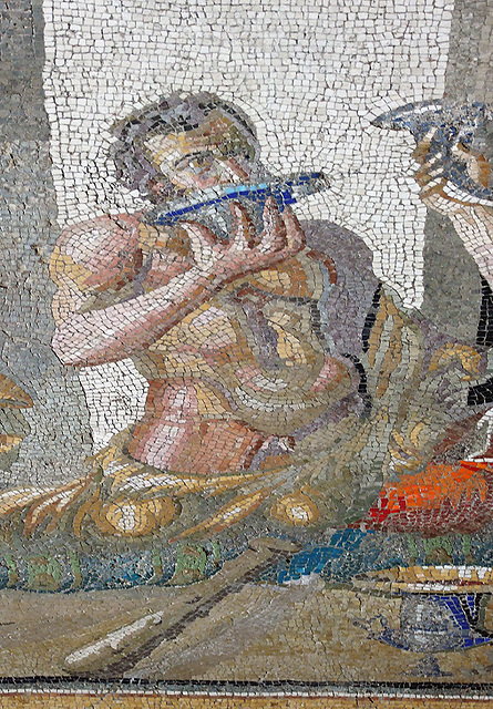 Detail of the Drinking Contest Mosaic from Antioch in the Princeton University Art Museum, August 2009