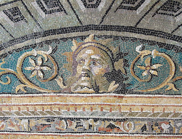 Detail of the Drinking Contest Mosaic from Antioch in the Princeton University Art Museum, August 2009