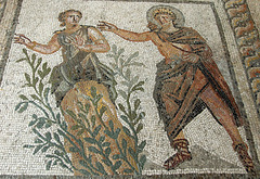 Detail of a Mosaic with Apollo and Daphne from Antioch in the Princeton University Art Museum, August 2009