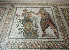 Detail of a Mosaic with Apollo and Daphne from Antioch in the Princeton University Art Museum, August 2009