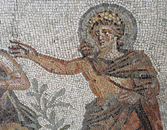 Detail of a Mosaic with Apollo and Daphne from Antioch in the Princeton University Art Museum, August 2009