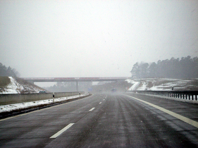 Autobahn + bad weather