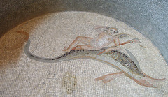 Detail of a Mosaic from Antioch with Cupids Riding Dolphins and Marine Creatures in the Princeton University Art Museum, August 2009