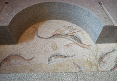 Detail of a Mosaic from Antioch with Cupids Riding Dolphins and Marine Creatures in the Princeton University Art Museum, August 2009