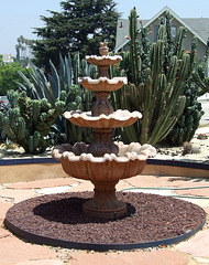 Fountain in front of Newly-Constructed Spanish Style Apartments in Los Angeles, July 2008