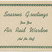 Seasons Greetings from Your Air Raid Warden and His Staff