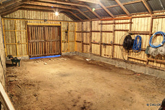 Barn cleared for levelling prior to pouring concrete floor. Triple Exposure HDR no flash