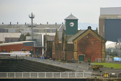 Belfast harbour 2013 – The pump house of the Titanic dry dock
