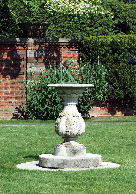 Sundial inside the Walled Garden in Old Westbury Gardens, May 2009
