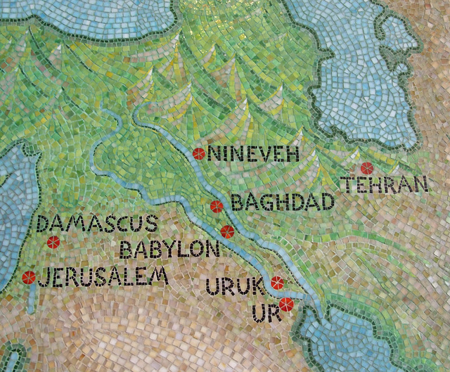 Detail of the Ancient Near East on the Mosaic Map of the Ancient World in the Walters Art Museum, September 2009