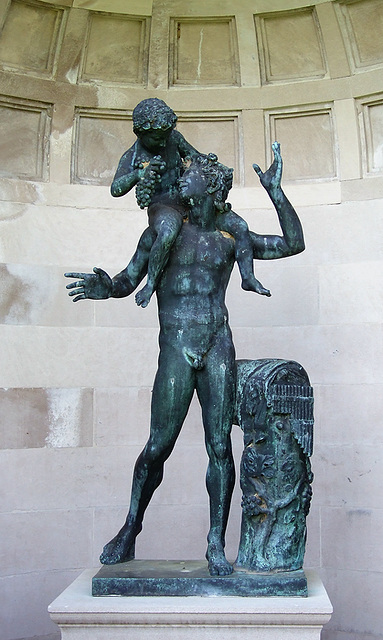 Sculpture of the Child Dionysus and a Satyr in Old Westbury Gardens, May 2009