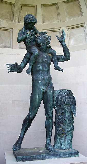 Sculpture of the Child Dionysus and a Satyr in Old Westbury Gardens, May 2009