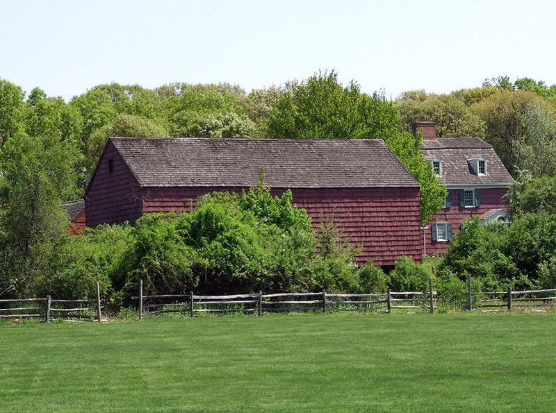 Back View of Hewlett House and its Barn in Old Bethpage  Village Restoration, May 2007