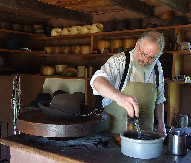 Milliner Working at  Old Bethpage Village Restoration, May 2007