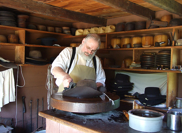 Milliner Working at  Old Bethpage Village Restoration, May 2007