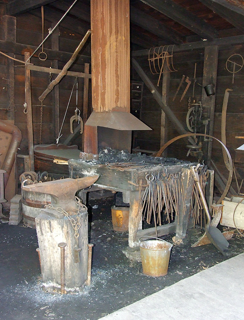 Forge in the Bach Blacksmith Shop in Old Bethpage Village Restoration, May 2007