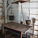 Pails, Table, and Shovel in the Shed of the Lawrence House in Old Bethpage Village Restoration, May 2007