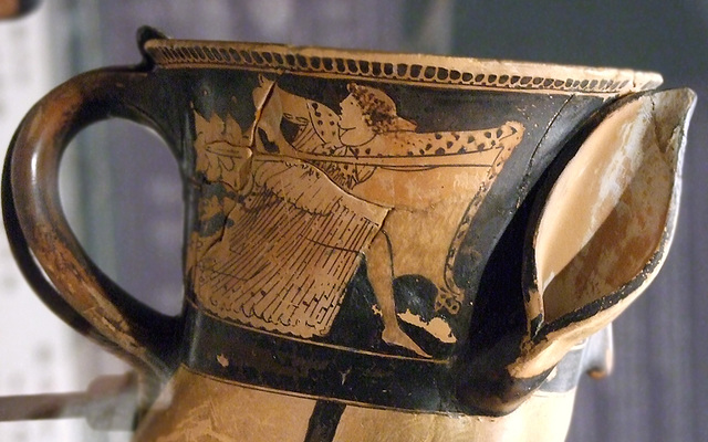 Detail of a Cup in the Shape of a Donkey's Head by the Brygos Painter in the Boston Museum of Fine Arts, June 2010