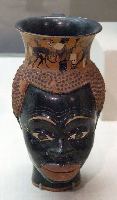 Mug in the Shape of a Head of an African Man in the Boston Museum of Fine Arts, June 2010