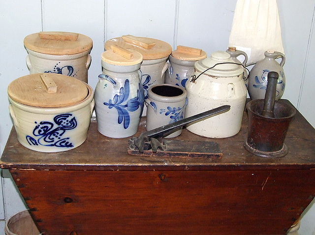 Pottery in the Kitchen of the Powell Farm in Old Bethpage Village Restoration, May 2007