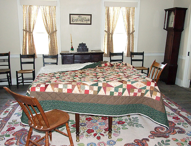 Quilt in the Powell Farm in Old Bethpage Village Restoration, May 2007