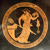 Detail of a Kylix with Dionysos by the Telephos Painter in the Boston Museum of Fine Arts, June 2010