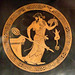 Detail of a Kylix with Dionysos by the Telephos Painter in the Boston Museum of Fine Arts, June 2010