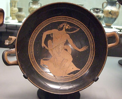 Kylix by Onesimos with Satyr Balancing on a Wine Jug in the Boston Museum of Fine Arts, June 2010