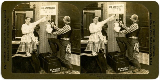 Silas and Samantha at the Astorf-Waldoria, 1903 (Stereographic Card)