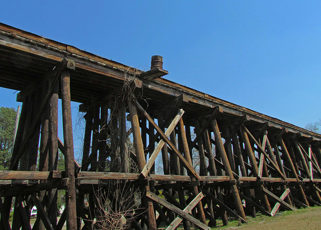 Railroad Trestle with Barrel