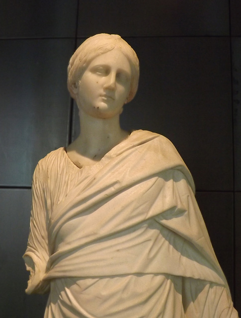 Detail of a Female Statue with a Chiton in the Capitoline Museum, July 2012