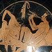 Detail of a Kylix with Revelers in the Boston Museum of Fine Arts, June 2010