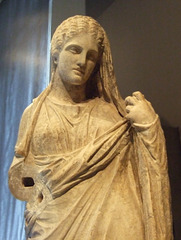 Detail of a Woman from a Funerary Naiskos in the Boston Museum of Fine Arts, October 2009