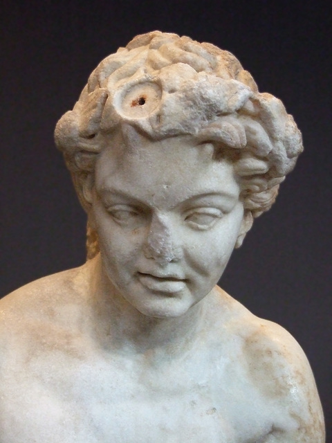 Detail of the Young Satyr in the Boston Museum of Fine Arts, October 2009