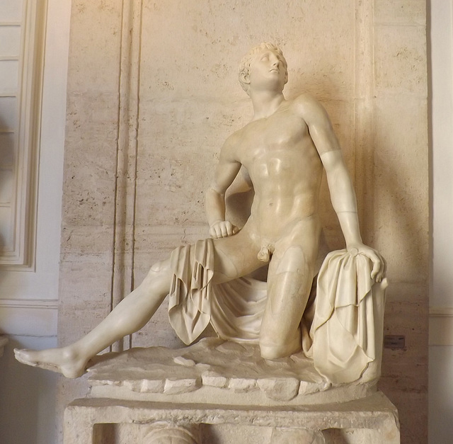 Seated Statue of a Man with a Portrait Head of Augustus in the Capitoline Museum, July 2012