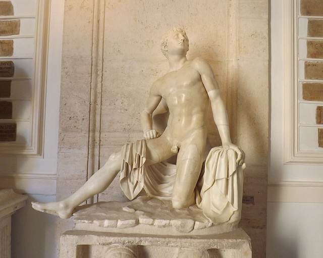 Seated Statue of a Man with a Portrait Head of Augustus in the Capitoline Museum, July 2012