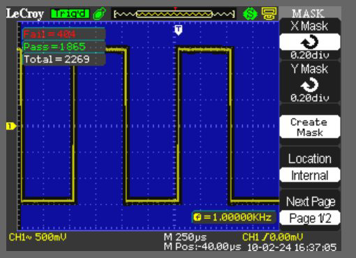 Lecroy WaveAce224 - Pass/Fail