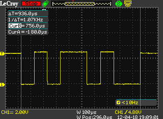 Serial data at 9600bps