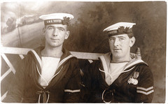 Sailor from HMS Vivid and brother? c1920?