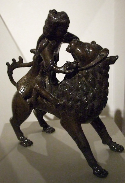 Aquamanile of Samson and the Lion in the Boston Museum of Fine Arts, June 2010