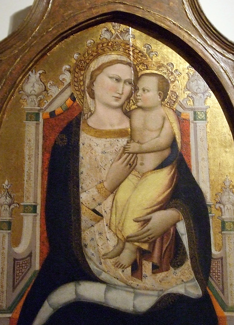 Detail of the Virgin and Child Enthroned by Niccolo di Pietro Gerini in the Boston Museum of Fine Arts, June 2010