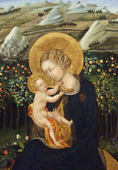 Detail of The Madonna of Humility by Giovanni di Paolo in the Boston Museum of Fine Arts, June 2010