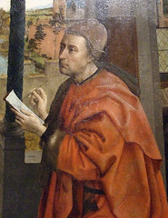 Detail of St. Luke Drawing the Virgin by Van der Weyden in the Boston Museum of Fine Arts, June 2010