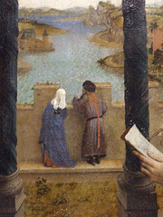 Detail of St. Luke Drawing the Virgin by Van der Weyden in the Boston Museum of Fine Arts, June 2010