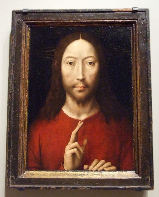 Christ Blessing by Memling in the Boston Museum of Fine Arts, June 2010