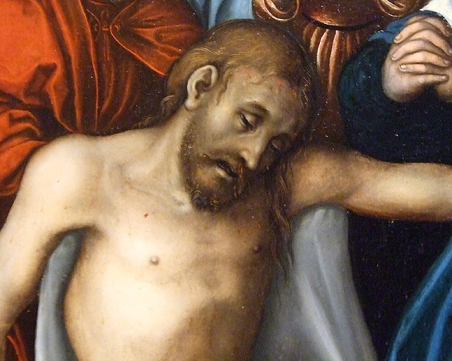 Detail of The Lamentation by Lucas Cranach in the Boston Museum of Fine Arts, June 2010