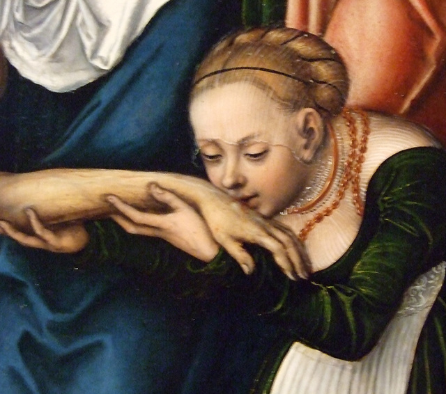 Detail of The Lamentation by Lucas Cranach in the Boston Museum of Fine Arts, June 2010