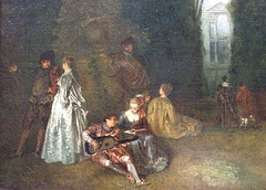 Detail of La Perspective by Watteau in the Boston Museum of Fine Arts, June 2010