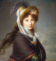 Detail of a Portrait of a Young Woman by Vigee-LeBrun in the Boston Museum of Fine Arts, June 2010