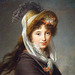 Detail of a Portrait of a Young Woman by Vigee-LeBrun in the Boston Museum of Fine Arts, June 2010